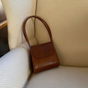 YEO Adorable Saddle Brown Lined Leather Handbag